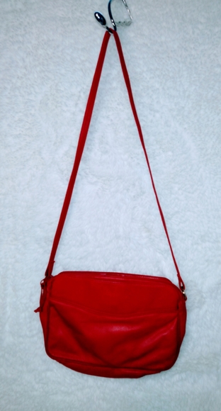 Samantha Scott Red Small Leather Crossbody Shoulder Purse Pocketbook - Picture 2 of 11